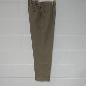 LL BEAN CLASSIC HIGH-RISE KHAKI, FLAT FRONT, ELASTIC BACK, POCKETED TROUSERS.